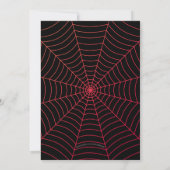 Spider web zwart rood Halloween feest Kaart (Achterkant)