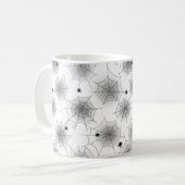 Spider Web Zwart-wit Halloween Mok (Voorkant links)