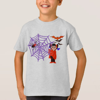 Spider Webs grappige Kinderen Halloween Dracula T-shirt