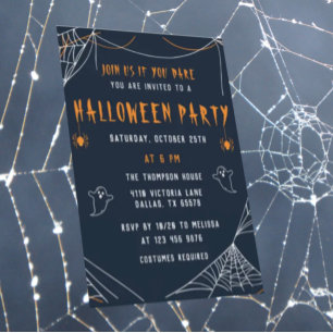 Spider Webs Halloween Adult Party Holiday Kaart