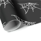 Spider Webs Halloween Zwart Patroon Spooky Cadeaupapier (Rol Hoek)
