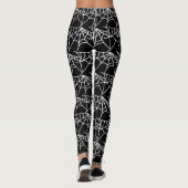 Spider Webs Halloween Zwart Patroon Spooky Leggings (Achterkant)