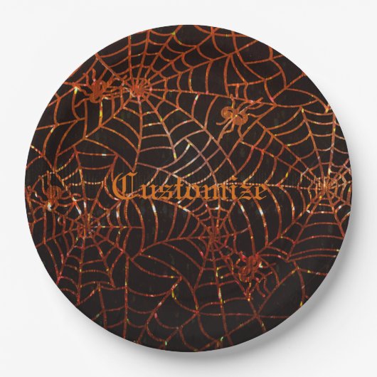 Spider-websites voor mousserende Sinaasappels Papieren Bordje (Voorkant)