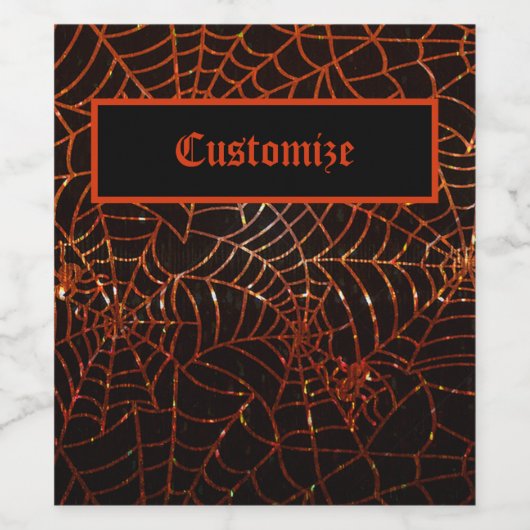 Spider-websites voor mousserende Sinaasappels Wijn Etiket (Enkel label)