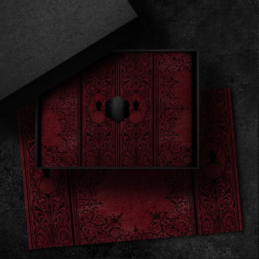 Spider Witch | Donkere rode Fantasy Spiderweb Flou Tissuepapier