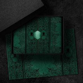 Spider Witch | Emerald Green Spiderweb Floure Tissuepapier