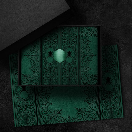 Spider Witch | Emerald Green Spiderweb Floure Tissuepapier