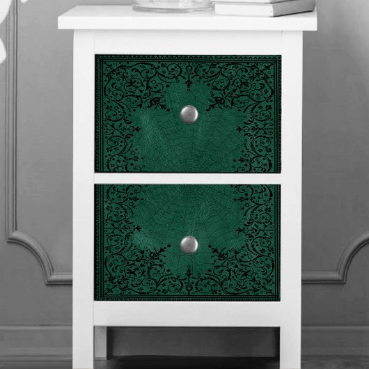 Spider Witch | Emerald Green Spiderweb Floure Tissuepapier