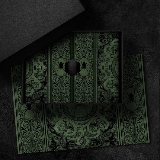 Spider Witch | Sage Green Spiderweb Floure Tissuepapier