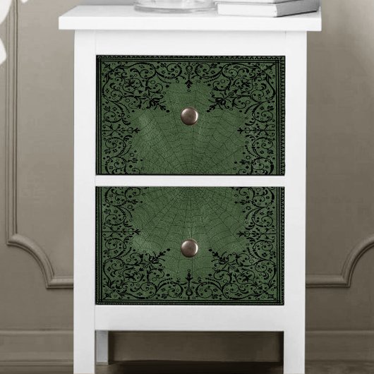 Spider Witch | Sage Green Spiderweb Floure Tissuepapier