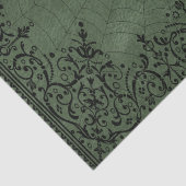 Spider Witch | Sage Green Spiderweb Floure Tissuepapier (Detail)