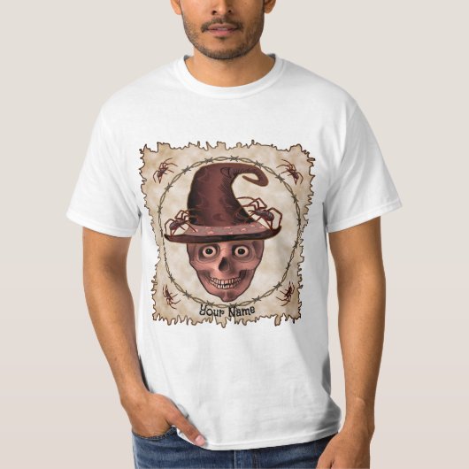 Spider Witch Skull T-shirt (Voorkant)