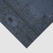 Spider Witch | Stusty Slate Blue Spiderweb Floure Tissuepapier (Detail)