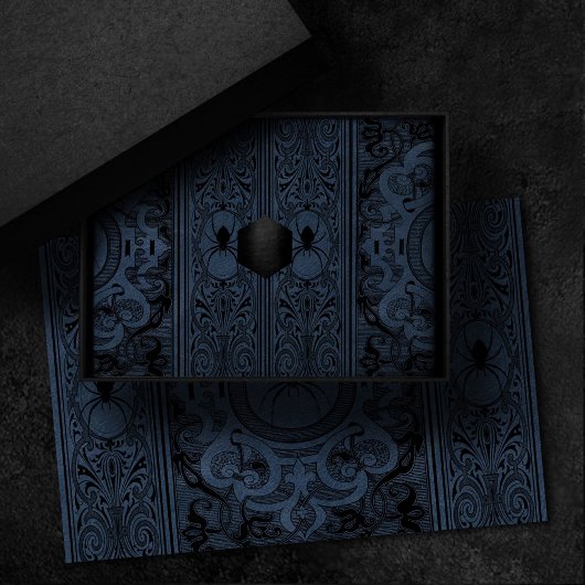 Spider Witch | Stusty Slate Blue Spiderweb Floure Tissuepapier