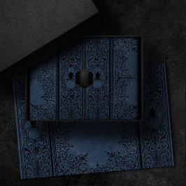 Spider Witch | Stusty Slate Blue Spiderweb Floure Tissuepapier