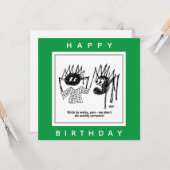 Spider zegt Cartoon "Stick to Webs". Kaart (Voorkant / Achterkant in situ)