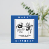 Spider zegt "Stick to Webs" Cartoon. Webontwerper Kaart (Staand voorkant)