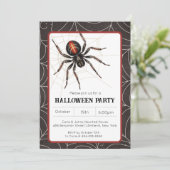 Spider Zwart Weduwe Halloween Party Kaart (Staand voorkant)