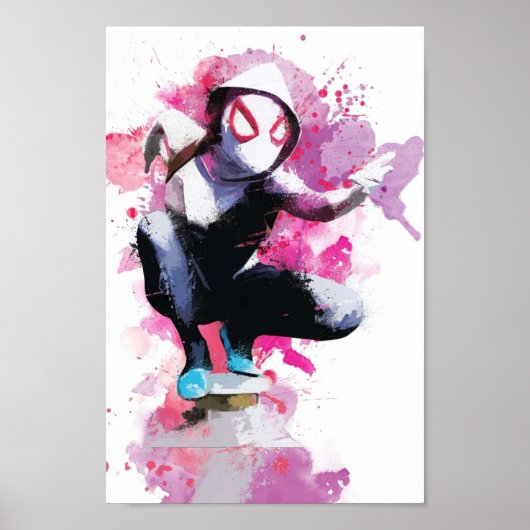 SpiderGwen Splatter Art Poster (Voorkant)