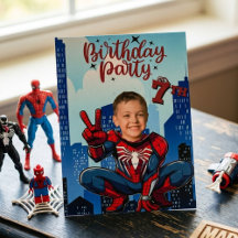 Spiderman Superheld Foto Verjaardagsfeestje