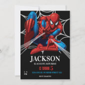 Spiderman Thema Verjaardag Superheld Spin Feest Kaart (Voorkant)