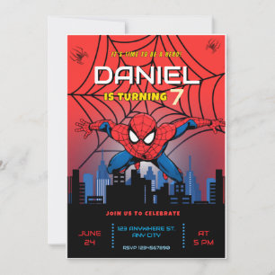 Spiderman Thema Verjaardag Superheld Spin Feestje Kaart