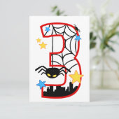 Spiderman verjaardagsuitnodiging 3 jaar kaart (Staand voorkant)