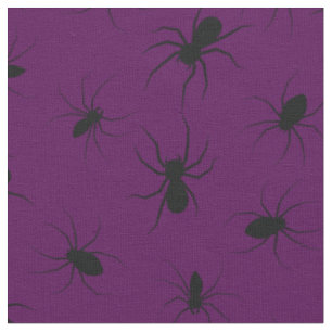 Spiders Gothic Halloween Black Deep Paars Stof