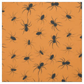 Spiders Gothic Halloween Black Sinaasappel Stof (Swatch)
