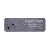 Spiders Grey Halloween Baby shower Retouradres Etiket (Voorkant)