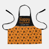 Spiders Happy Halloween Party Zwart Sinaasappel Cu Schort (Voorkant)