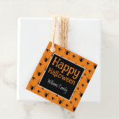 Spiders Happy Halloween Zwart Sinaasappel Custom Bedankjes Labels (In situ)