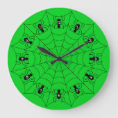 Spiders on a Web Clock in Green Grote Klok (Voorkant)