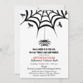 Spider's Web en Bats Halloween Costume Party Kaart (Voorkant)