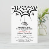 Spider's Web en Bats Halloween Costume Party Kaart (Staand voorkant)