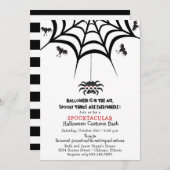 Spider's Web en Bats Halloween Costume Party Kaart (Voorkant / Achterkant)