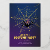 Spider's Web Halloween Folie Feestdagenkaart (Voorkant)