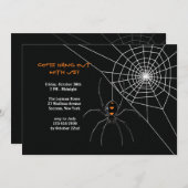 Spider's Web Halloween Uitnodiging (Voorkant / Achterkant)
