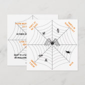 Spider's Web Party in My Place - Party Invitation Kaart (Voorkant / Achterkant)