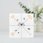 Spider's Web Party in My Place - Party Invitation Kaart (Staand voorkant)