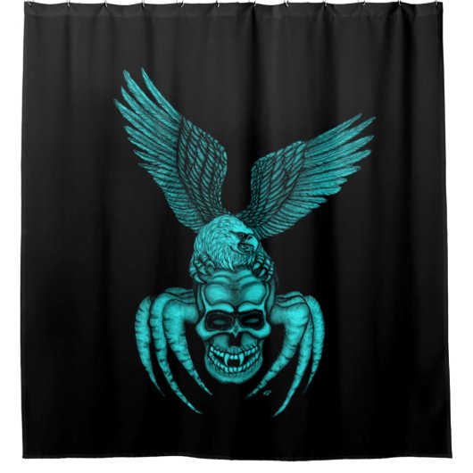 Spiderskull met Eagle Douchegordijn (Voorkant)