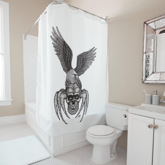 Spiderskull met Eagle Douchegordijn (In situ)