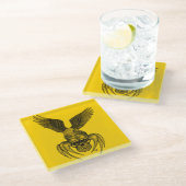 Spiderskull met Eagle Glazen Onderzetter (Schuin)
