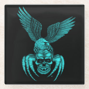 Spiderskull met Eagle Glazen Onderzetter