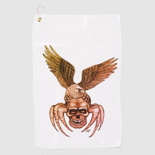 Spiderskull met Eagle Golfhanddoek (Voorkant)