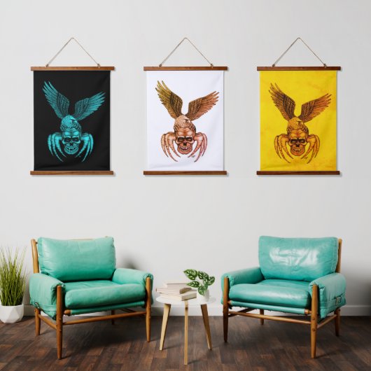 Spiderskull met Eagle Hangend Wandkleed (Woonkamer)