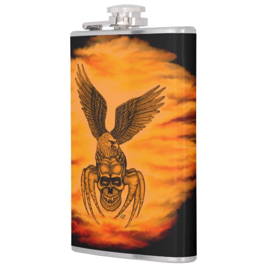 Spiderskull met Eagle Heupfles (Links)