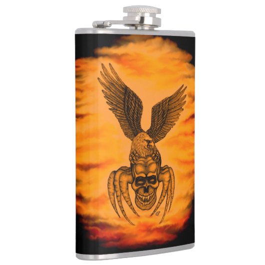 Spiderskull met Eagle Heupfles (Rechts)