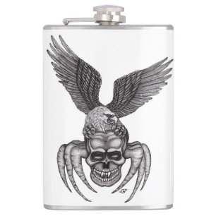 Spiderskull met Eagle Heupfles