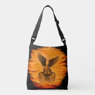 Spiderskull met Eagle in Tattoo-stijl Crossbody Tas